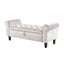 Storage Stool Arm Bench Seat 132Cm Velvet Beige Ottomans Footstools & Poufs Carousel 1