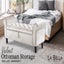 Storage Stool Arm Bench Seat 132Cm Velvet Beige Ottomans Footstools & Poufs Carousel 3