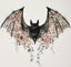 Black Bat with Flowers Iron On Transfer Carousel 1