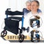 Foldable Rollator Walking Frame Mobility Walker Wheels Aid Elderly Disability Carousel 3