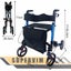 Foldable Rollator Walking Frame Mobility Walker Wheels Aid Elderly Disability Carousel 4