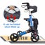 Foldable Rollator Walking Frame Mobility Walker Wheels Aid Elderly Disability Carousel 9