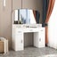 Dressing Table Vanity Mirror Dresser Makeup Desk With 3 Drawers Storage Bedroom Carousel 3