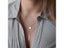 NEW 925 Sterling Silver Simple Three Layer Necklace Shiny Long Bar Pendant Carousel 1