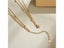 NEW 925 Sterling Silver Simple Three Layer Necklace Shiny Long Bar Pendant Carousel 5