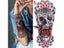 1PC Black Forest Tattoo Sticker For Men Women Tiger Wolf Death Skull Temporary Carousel 7