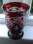 Elegant Red Cut Ruby Bohemian Glass Vase Carousel 1