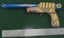Vintage SPACE TOY Tinplate Litho RAY GUN with COWBOYS on Handle WEST GERMANY Carousel 3