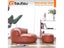 OTAUTAU Small Round Faux Leather Ottoman Stool Beanbag Pouf Footstool Stuffed Carousel 7