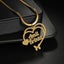 Personalized Frosted Double Heart Necklace with Butterfly. Carousel 1