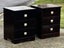 $1 RESERVE! ABSOLUTELY STUNNING SOLID WOOD DARK STAINED SET OF 2 BEDSIDE DRAWERS Carousel 1