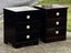 $1 RESERVE! ABSOLUTELY STUNNING SOLID WOOD DARK STAINED SET OF 2 BEDSIDE DRAWERS Carousel 13