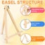 8 Pack 24cm Wood Easels Tripod Painting Easels Art Crafts Portable Canvas Holder Carousel 8