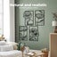Yezi Wall Art 4 Pcs Black Metal Floral Minimalist Line Art Modern Sculpture Carousel 3