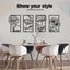 Yezi Wall Art 4 Pcs Black Metal Floral Minimalist Line Art Modern Sculpture Carousel 4