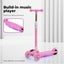 Bopeep Foldable Kids Scooter Adjustable Height Flashing LED Music 3 Wheels Pink Carousel 3