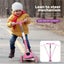 Bopeep Foldable Kids Scooter Adjustable Height Flashing LED Music 3 Wheels Pink Carousel 4