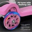 Bopeep Foldable Kids Scooter Adjustable Height Flashing LED Music 3 Wheels Pink Carousel 5