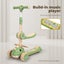 BoPeep Foldable Kids Scooter Flip-able Seat Adjustable Height LED Light Green Carousel 3