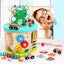 Early Childhood Education Wooden Multifunctional 7 Sided Treasure Box Beads Carousel 1