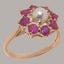 10k Rose Gold Cultured Pearl & Ruby ring Womens Cluster Ring Size Y 1/2 Carousel 1