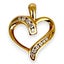 9ct Gold Heart Smooth Pendant with CZ. R # 341 Carousel 1