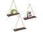 1pc Wooden Wall Shelves Hemp Rope Swing Wall Hanging Plant Flower Pot Tray Carousel 7