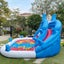 Inflatable Pool with Slide Splash Bounce House Shark Bouncer Water Park Game Carousel 4