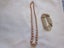 Retro Faux Mother of Pearl Light Pink Bead Necklace with Bracelet Carousel 10