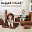 Playpals 12PCS Modular Kids Play Sofa Couch Inspiring Child Creativity Brown Carousel 5