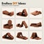 Playpals 12PCS Modular Kids Play Sofa Couch Inspiring Child Creativity Brown Carousel 7