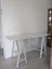 White trestle desk 1400L x 600W Carousel 1