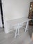 White trestle desk 1400L x 600W Carousel 2