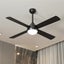 Vevare 52'' Ceiling Fan AC Motor With Light Remote Control Fans 4 Blades Black Carousel 1
