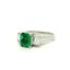 Vintage Platinum 1.57ctw Square Emerald and Diamond 3 Stone Engagement Ring Carousel 4