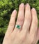 Vintage Platinum 1.57ctw Square Emerald and Diamond 3 Stone Engagement Ring Carousel 6