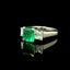 Vintage Platinum 1.57ctw Square Emerald and Diamond 3 Stone Engagement Ring Carousel 7