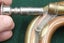 WW1 era Brass & Copper MILITARY BUGLE Marked with LONDON MAKER & Son WORKS GREAT Carousel 8