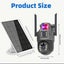 Dual lens 4G Sim card wireless solar security camera Carousel 2