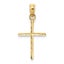 14K Real Yellow Gold Polished Cross Charm Pendant Carousel 1