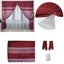Avon Home Casa Kayangan Burgundy Pinch Pleat Curtain With Attached Lace Curtains Carousel 1