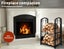 Traderight Firewood Rack 4 Fireplace Tool Log Wood Steel Large Holder Storage Carousel 2