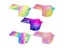 50pcs Kids Tie-dye Butterfly Print Disposable Face Mask 3Ply Ear Loop Carousel 5