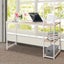 Artiss Metal Desk with Shelves - White with Oak Top Carousel 7