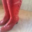 Footloose Red Knee-High Steampunk Style Heeled Boots Size 7-7.5 Carousel 3