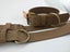 Taurus Genuine Leather Dog Collar Large 57cm - Buffed Brown Brass Buckle Carousel 1