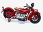 1930 Indian 4 Motorcycle Die Cast Model & Chiefs Head Vinyl Sticker. Large 180mm Carousel 7
