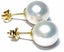 Quality 10 - 10.5mm White Round FW Cultured Pearl Stud Earrings Carousel 3