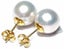 Quality 10 - 10.5mm White Round FW Cultured Pearl Stud Earrings Carousel 4