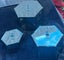 3 Hexagon Shape Glass MirrorJewellery Boxes Black Felt with Crystal Knob Handles Carousel 4